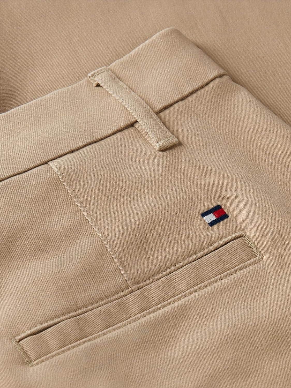 imageTommy Hilfiger Womens Twill Slim Chino Pants with Stretch Mid Rise Ankle PantsBeige