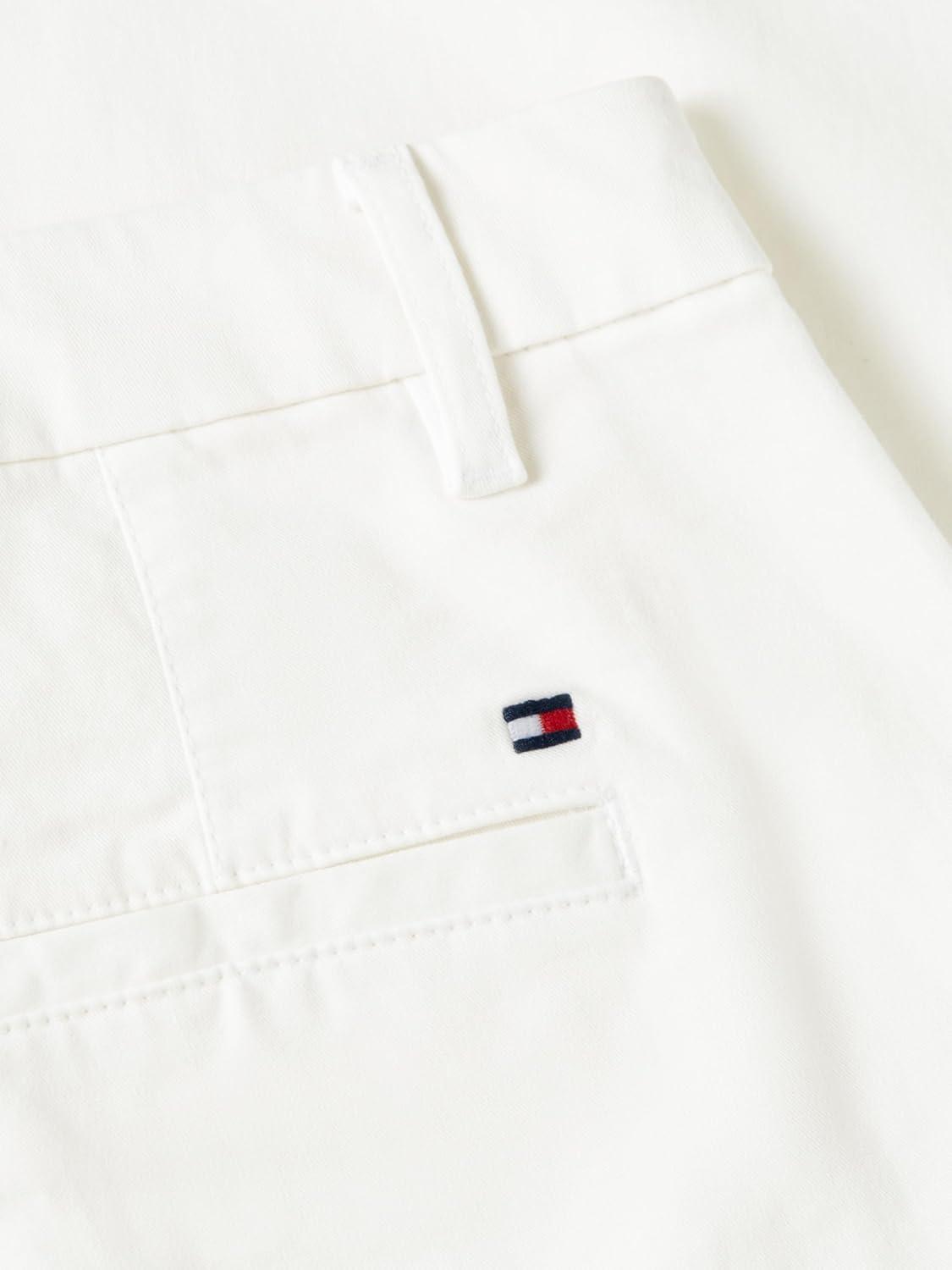 imageTommy Hilfiger Womens Twill Slim Chino Pants with Stretch Mid Rise Ankle PantsEcru
