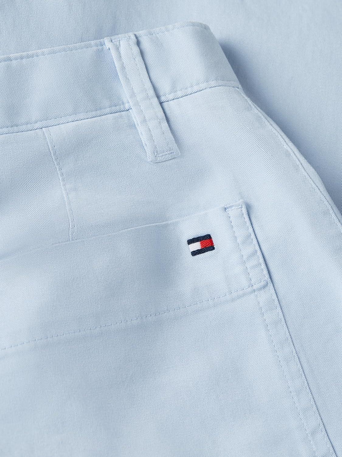 imageTommy Hilfiger Womens Twill Straight Chino Pants with Stretch Mid Rise Ankle PantsBreezy Blue