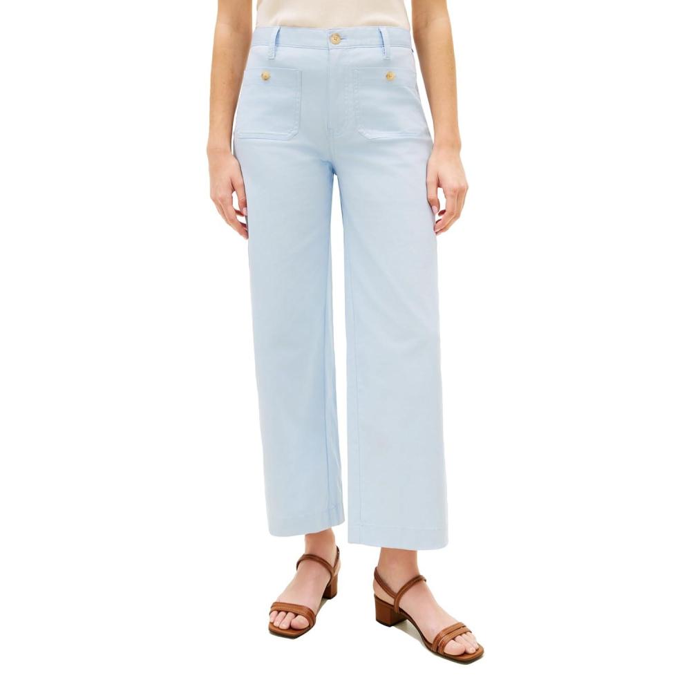 imageTommy Hilfiger Womens Twill Straight Chino Pants with Stretch Mid Rise Ankle PantsBreezy Blue