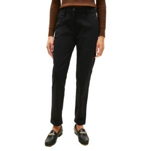 Tommy Hilfiger Womens Twill Slim Chino Pants with Stretch Mid Rise Ankle Pants(Black)