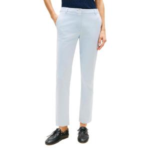Tommy Hilfiger Womens Twill Slim Chino Pants with Stretch Mid Rise Ankle Pants(Breezy Blue)