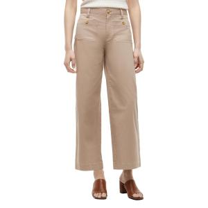 Tommy Hilfiger Womens Twill Straight Chino Pants with Stretch Mid Rise Ankle Pants(Beige)