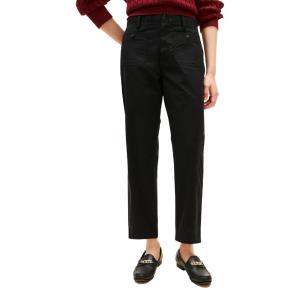Tommy Hilfiger Womens Twill Straight Chino Pants with Stretch Mid Rise Ankle Pants(Black)