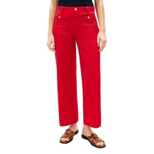 Tommy Hilfiger Womens Twill Straight Chino Pants with Stretch Mid Rise Ankle Pants(Primary Red)
