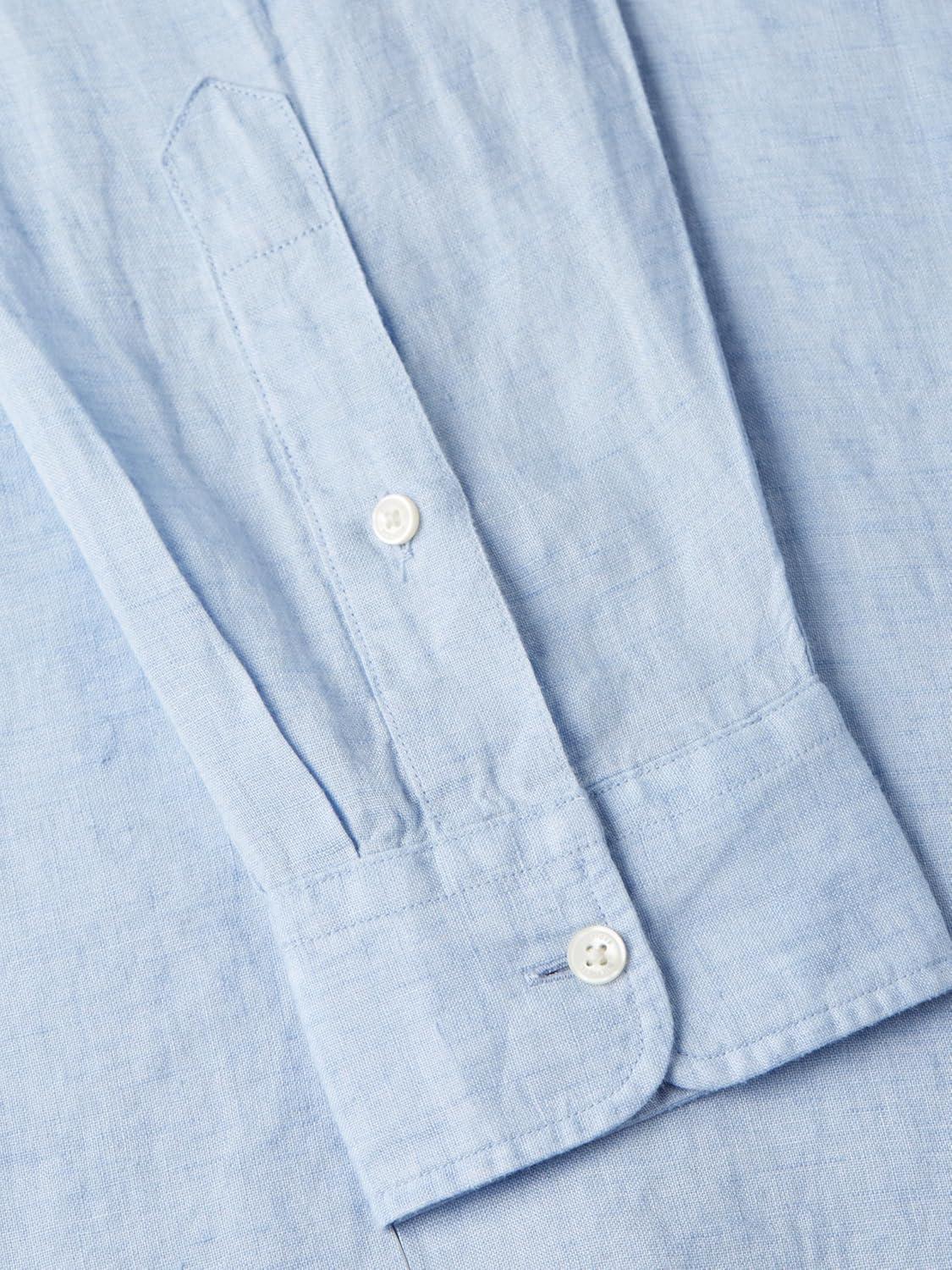 imageTommy Hilfiger Mens Long Sleeve Casual Linen Button Down Shirts in Regular FitBreezy Blue