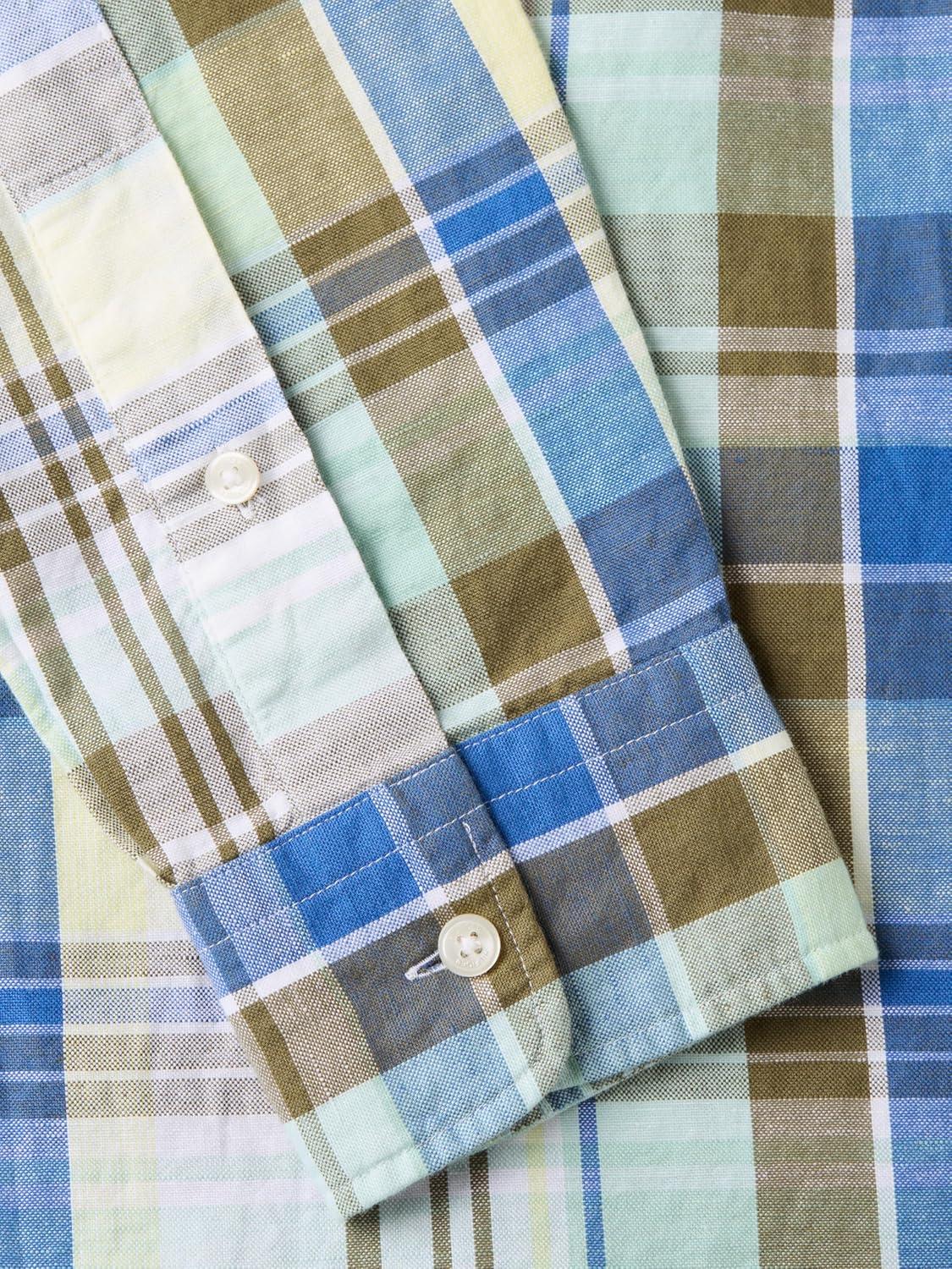 imageTommy Hilfiger Mens Long Sleeve Casual Linen Button Down Shirts in Regular FitCitronella Check