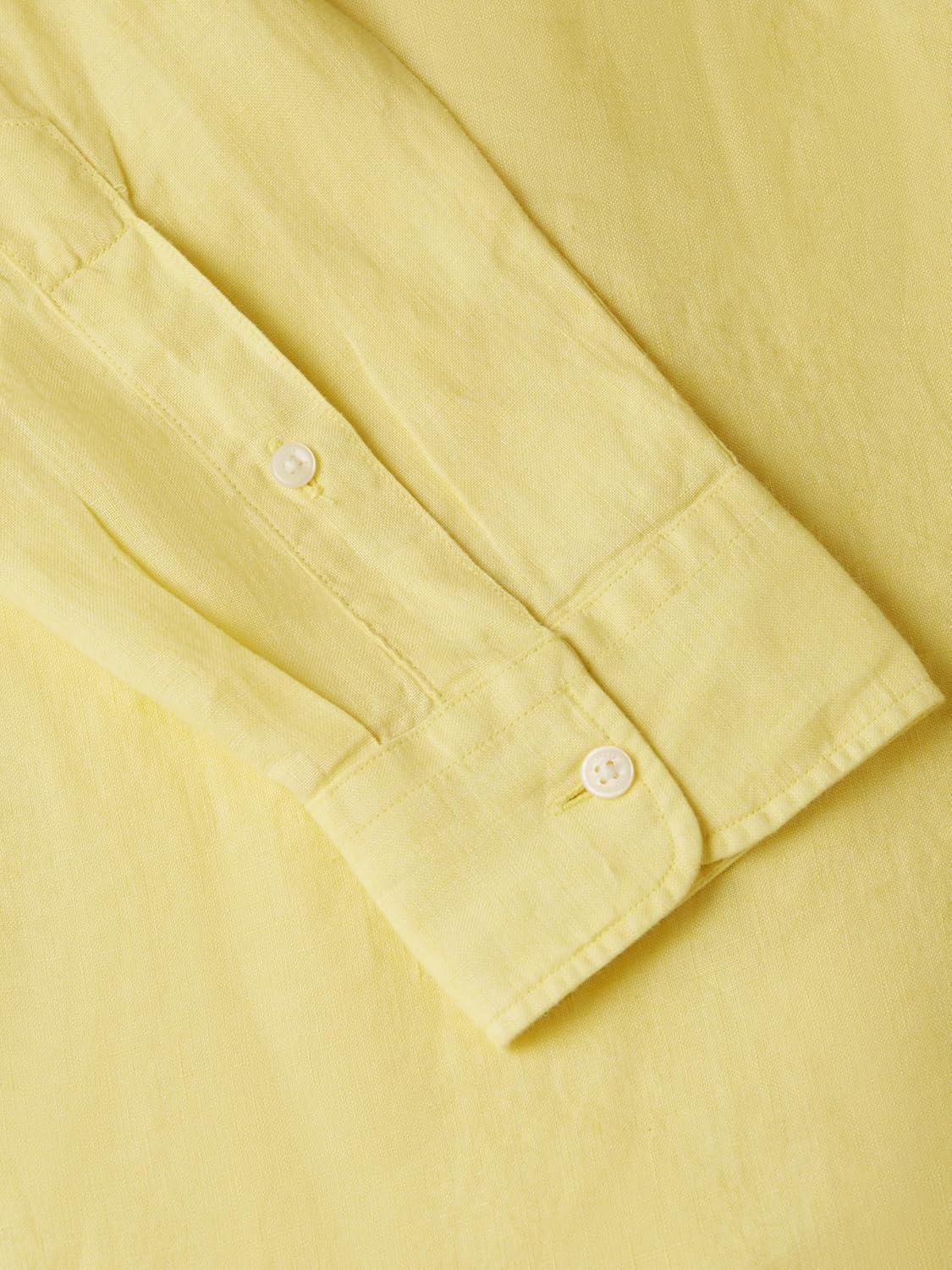 imageTommy Hilfiger Mens Long Sleeve Casual Linen Button Down Shirts in Regular FitCitronella