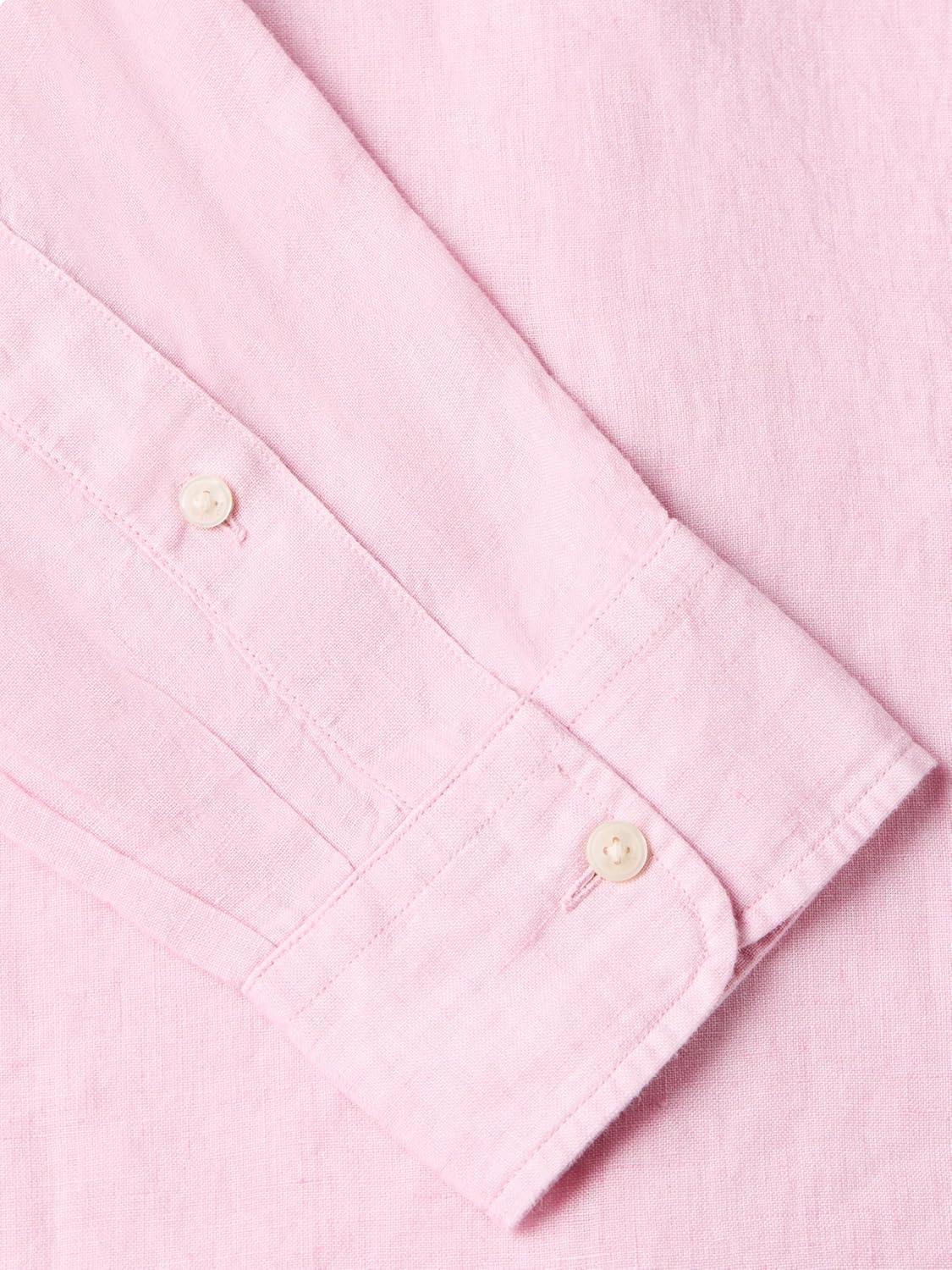 imageTommy Hilfiger Mens Long Sleeve Casual Linen Button Down Shirts in Regular FitLight Pink
