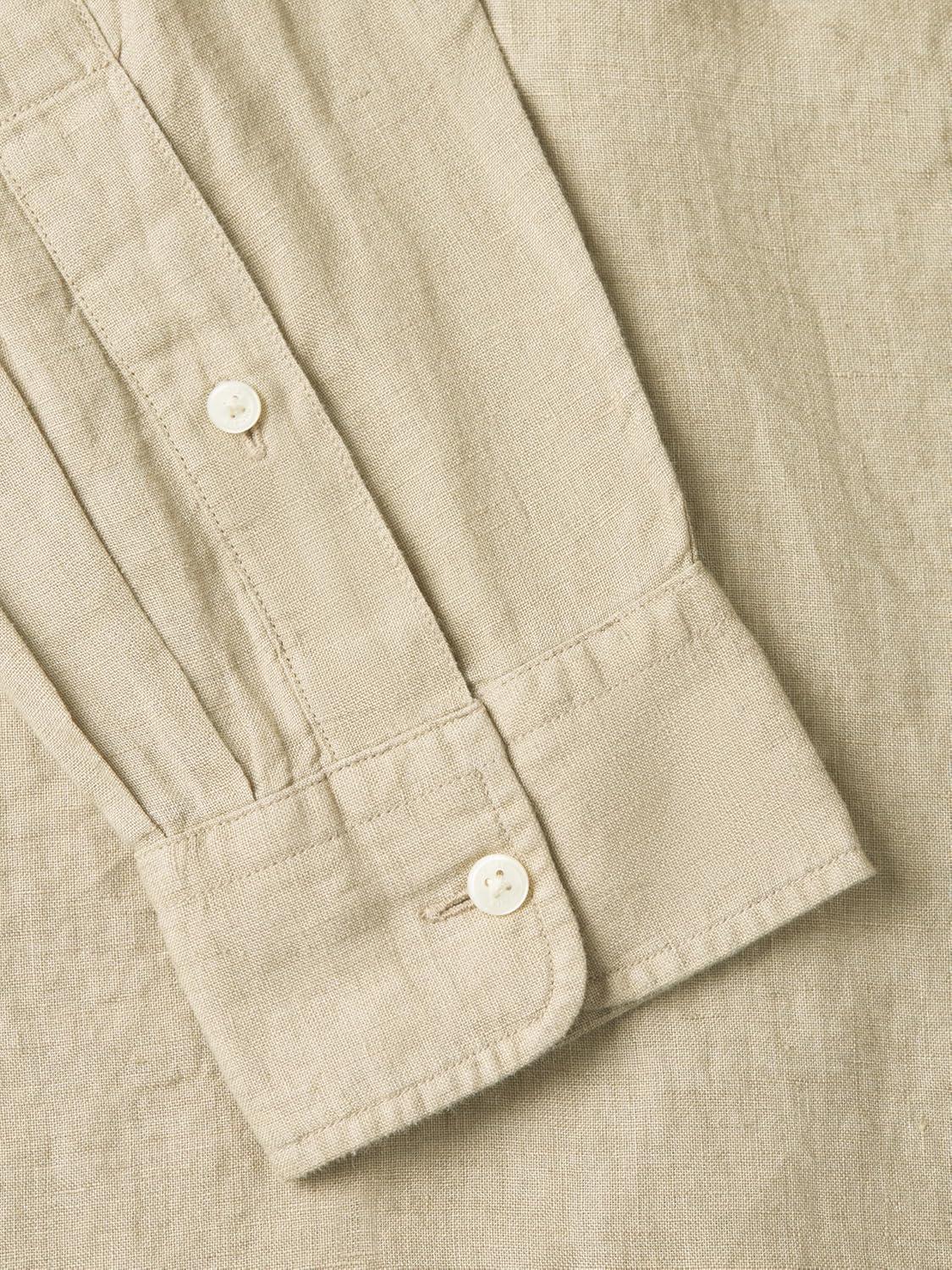 imageTommy Hilfiger Mens Long Sleeve Casual Linen Button Down Shirts in Regular FitSandalwood