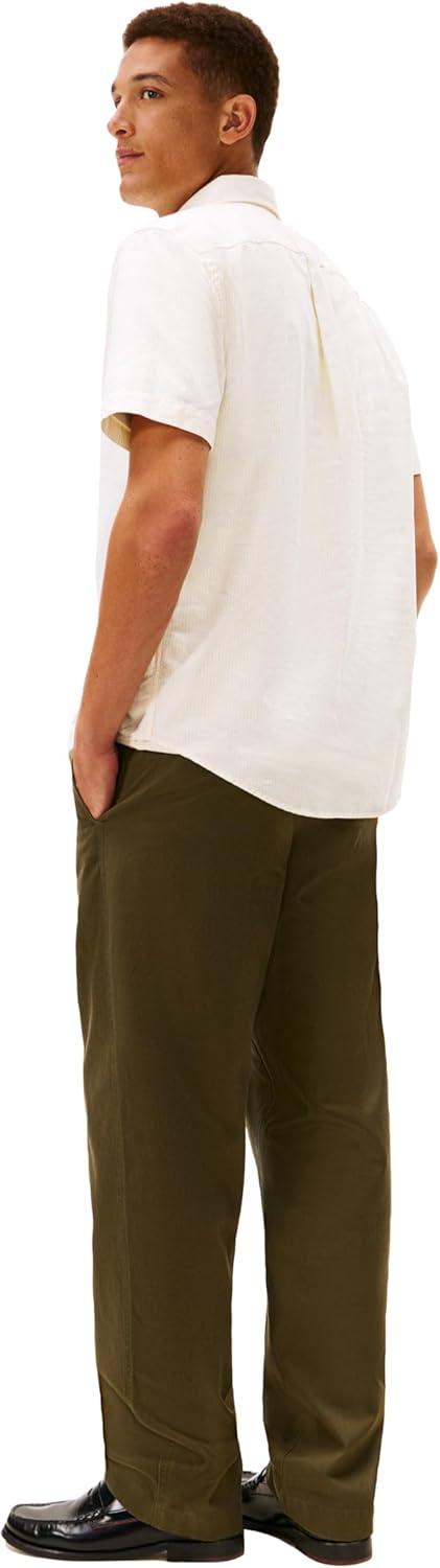 imageTommy Hilfiger Mens Short Sleeve Oxford Shirts in Regular Fit Mens Button Down ShirtsCitronella Stripe