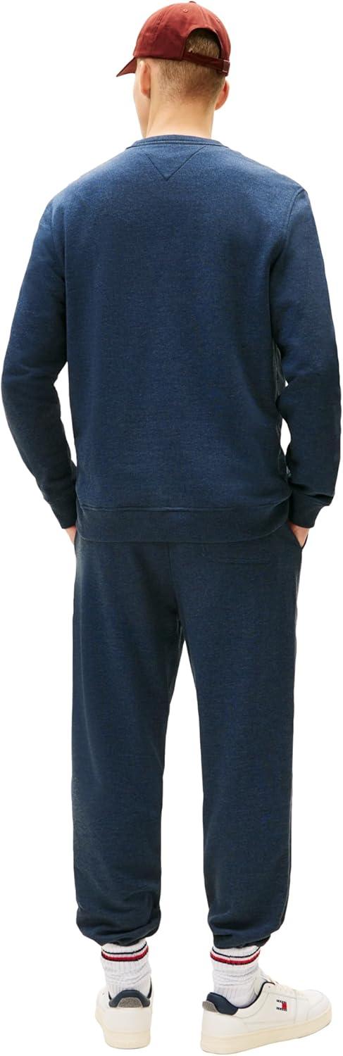 imageTommy Jeans mens Medium Weight Crewneck Sweatshirt With Embroidered Flag LogoDark Night Navy Heather