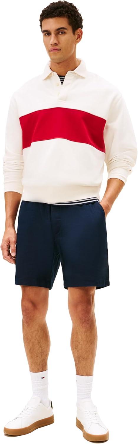 imageTommy Hilfiger Mens Casual Linen Shorts 7 Inch with StretchDesert Sky