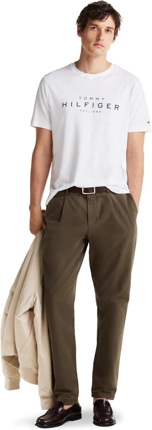 imageTommy Hilfiger Mens Short Sleeve Cotton Graphic TShirt with Printed Logo Also Available in Big amp TallWhite