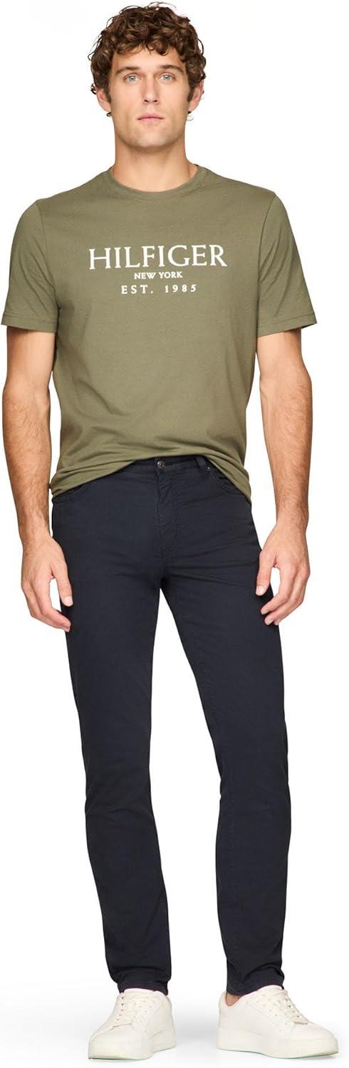 imageTommy Hilfiger Mens Short Sleeve Cotton Graphic TShirts with Logo Also Available in Big amp TallBattle Green