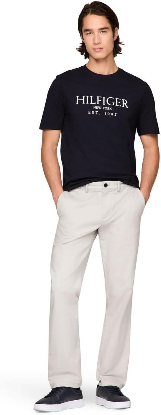 imageTommy Hilfiger Mens Short Sleeve Cotton Graphic TShirts with Logo Also Available in Big amp TallDesert Sky