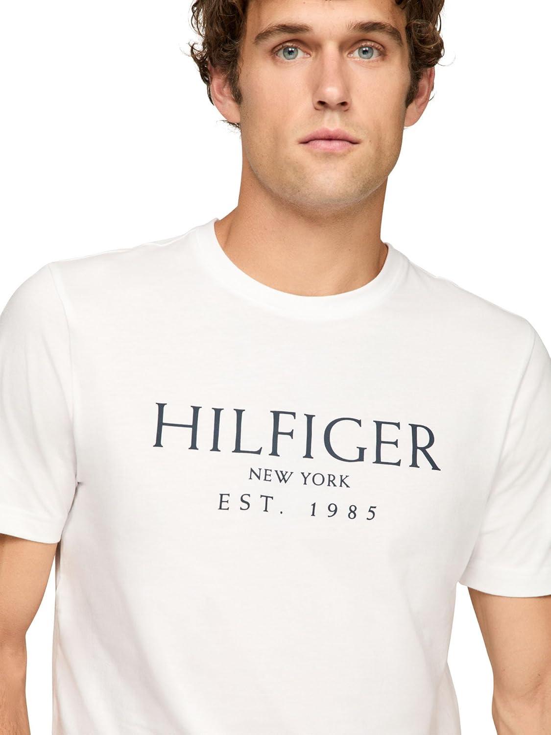 imageTommy Hilfiger Mens Short Sleeve Cotton Graphic TShirts with Logo Also Available in Big amp TallWhite