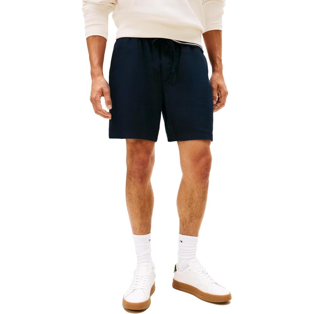 imageTommy Hilfiger Mens Casual Linen Shorts 7 Inch with StretchDesert Sky