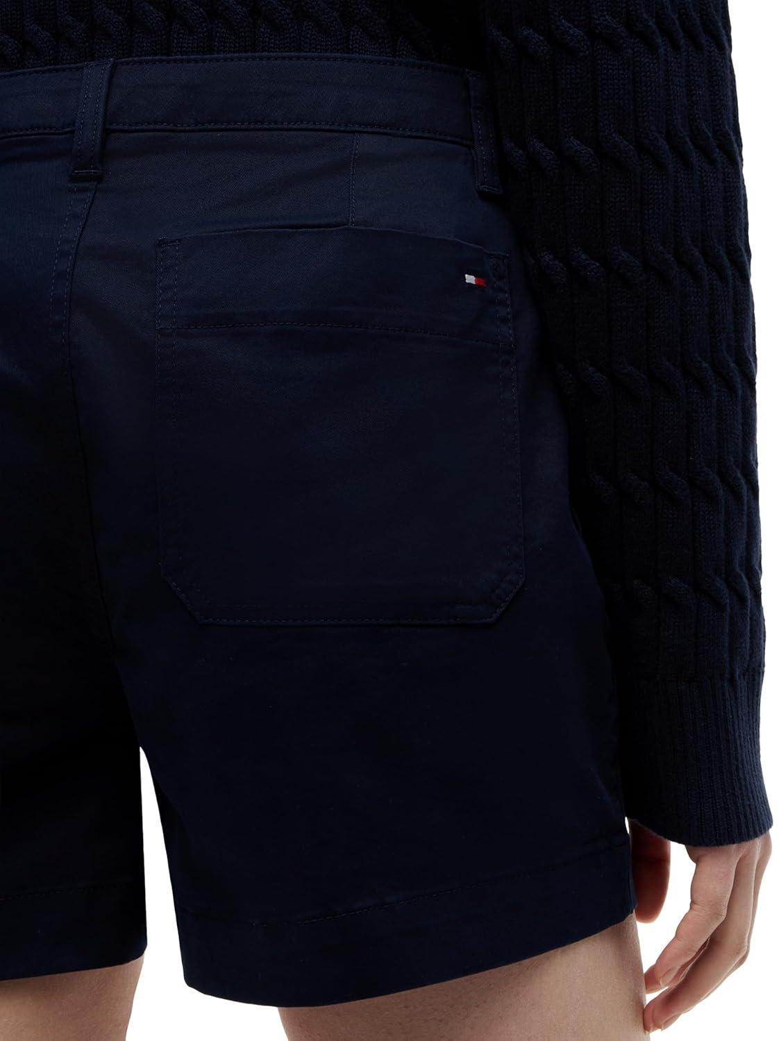 imageTommy Hilfiger Womens 35 Chino Shorts High Waisted with Stretch and PocketsDark Night Navy