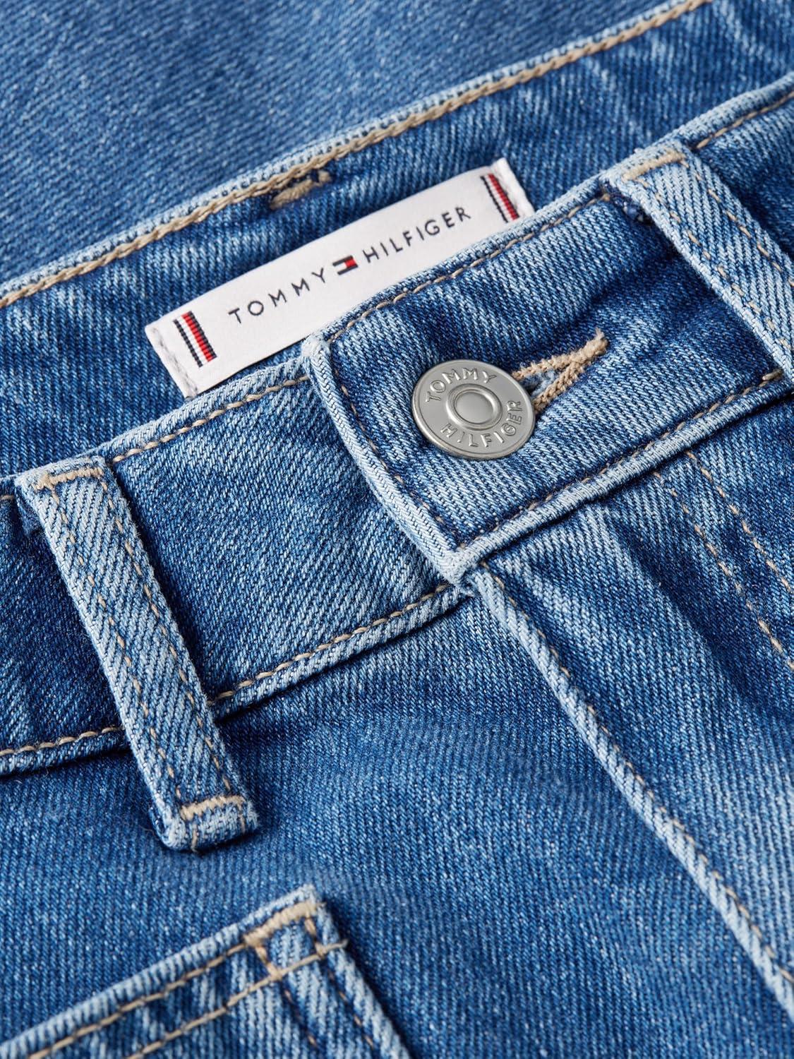 imageTommy Hilfiger Womens High Rise Denim Shorts with Stretch and PocketsMid Blue