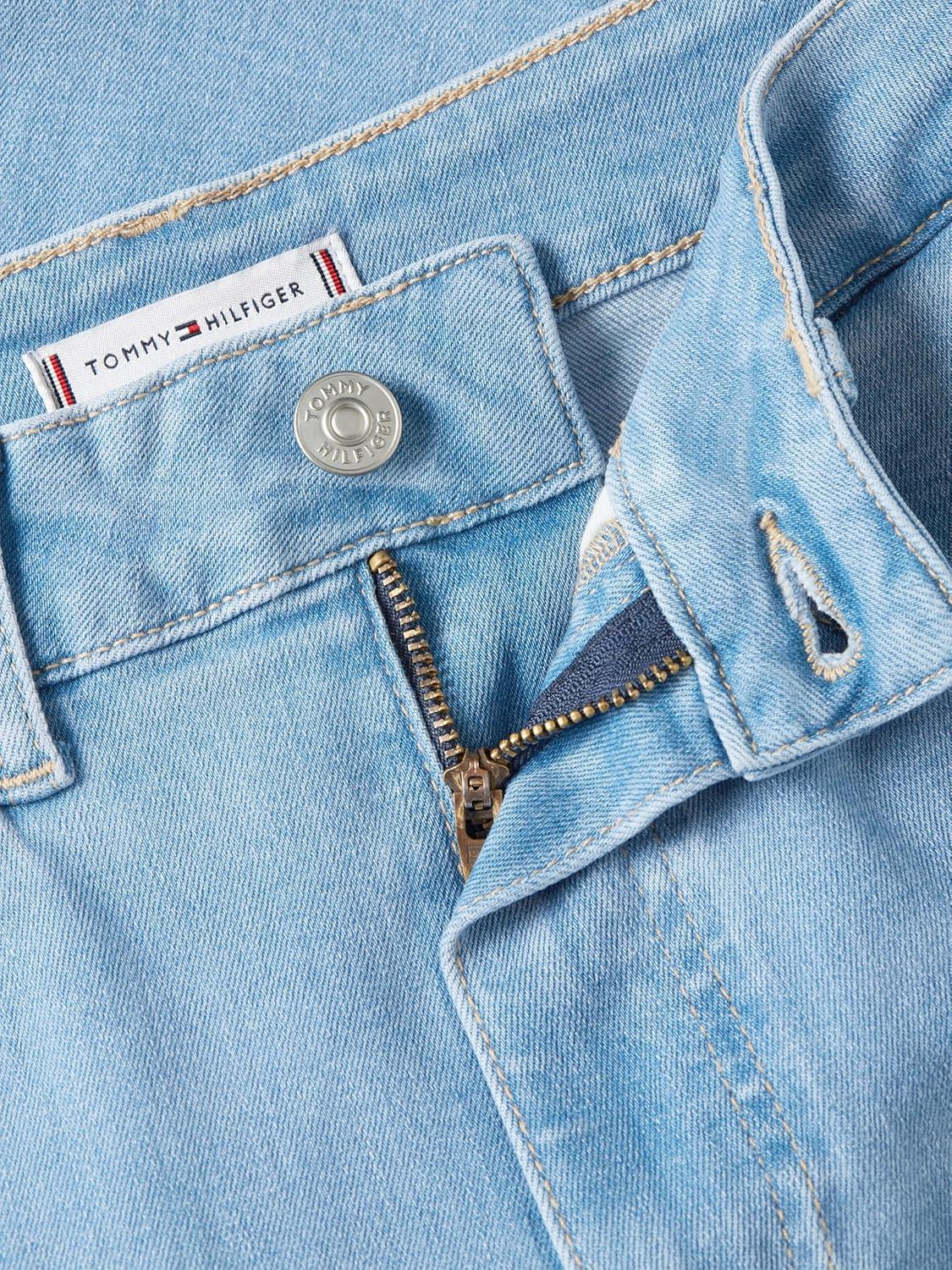 imageTommy Hilfiger Womens Mid Rise 9 Denim Shorts with Stretch Bermuda ShortsLight Blue