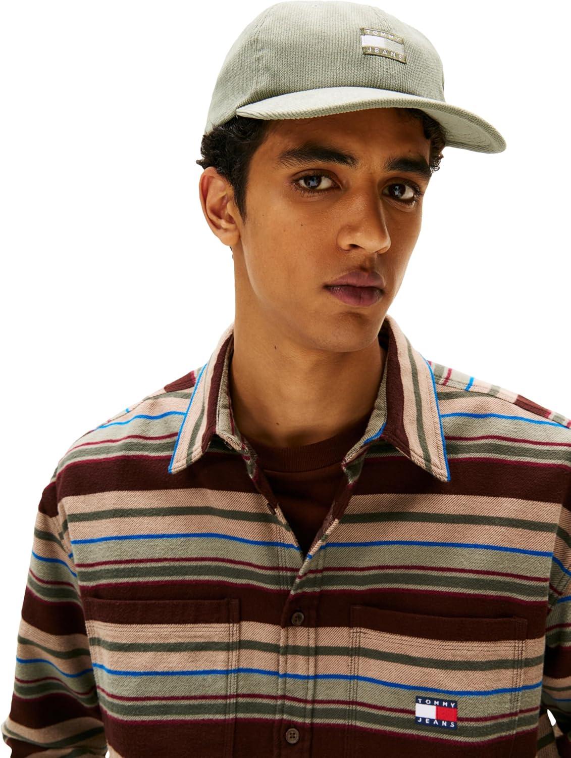 imageTommy Jeans Mens Tommy Jeans Hats for Men Corduroy Logo Adjustable Baseball CapUtility Sage