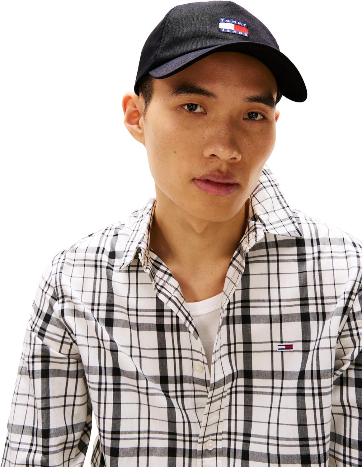 imageTommy Jeans Mens Tommy Jeans Hats for Men Cotton Logo Adjustable Baseball CapBlack