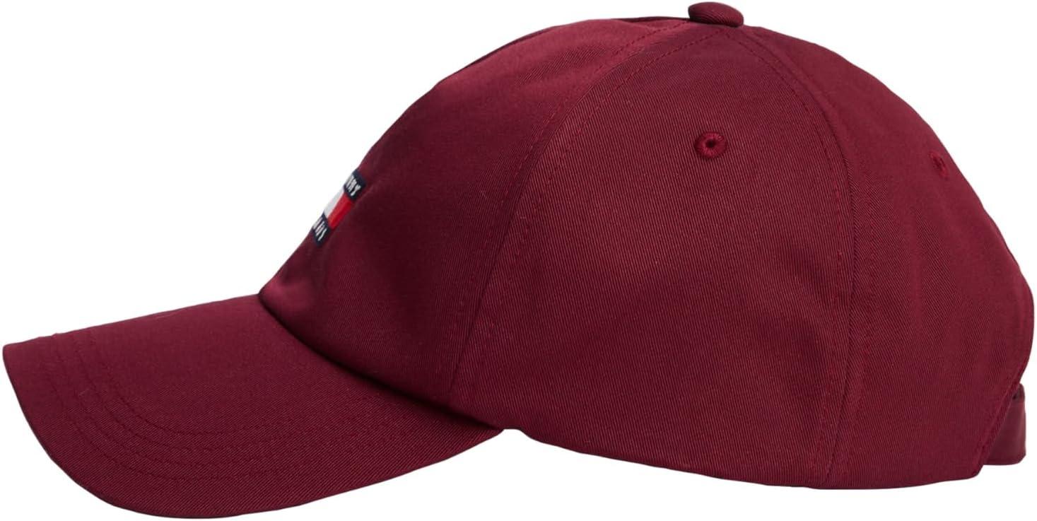 imageTommy Jeans Mens Tommy Jeans Hats for Men Cotton Logo Adjustable Baseball CapRed Wine