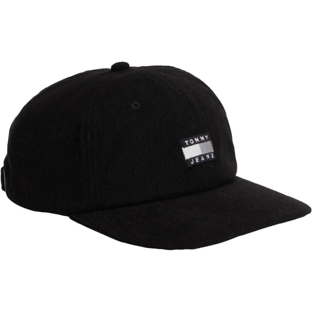 imageTommy Jeans Mens Tommy Jeans Hats for Men  Corduroy Logo Adjustable Baseball CapBlack