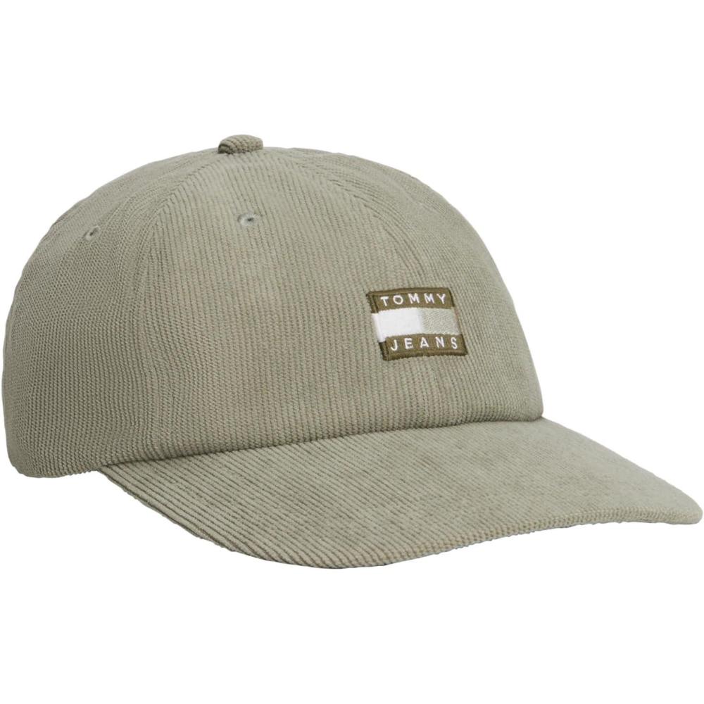 imageTommy Jeans Mens Tommy Jeans Hats for Men Corduroy Logo Adjustable Baseball CapUtility Sage