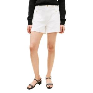 Tommy Hilfiger Womens 3.5” Chino Shorts High Waisted with Stretch and Pockets(Ecru)