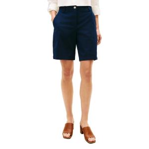 Tommy Hilfiger Womens Mid Rise 9″ Chino Shorts with Stretch Bermuda Shorts(Dark Night Navy)