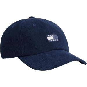 Tommy Jeans Mens Tommy Jeans Hats for Men | Corduroy Logo Adjustable Baseball Cap(Dark Night Navy)
