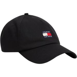 Tommy Jeans Mens Tommy Jeans Hats for Men | Cotton Logo Adjustable Baseball Cap(Black)