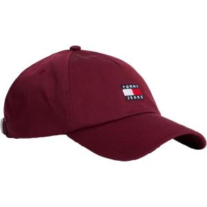 Tommy Jeans Mens Tommy Jeans Hats for Men | Cotton Logo Adjustable Baseball Cap(Red Wine)