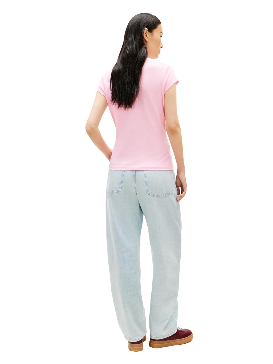 imageTommy Hilfiger Womens Cotton Pique Short Sleeve Polo Shirt in Slim Fit with Stretch and Monogram LogoClassic Pink