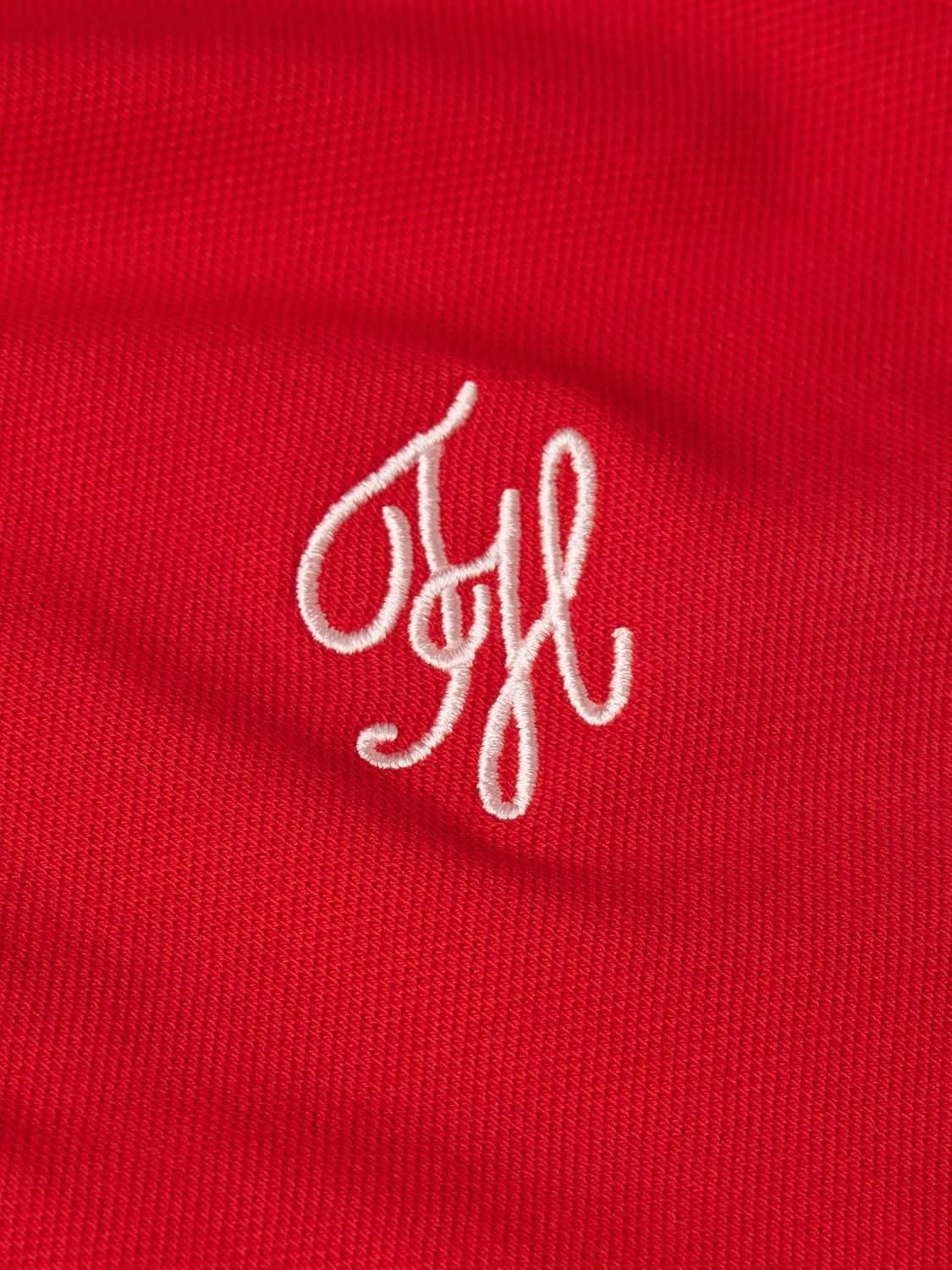imageTommy Hilfiger Womens Cotton Pique Short Sleeve Polo Shirt in Slim Fit with Stretch and Monogram LogoFireworks
