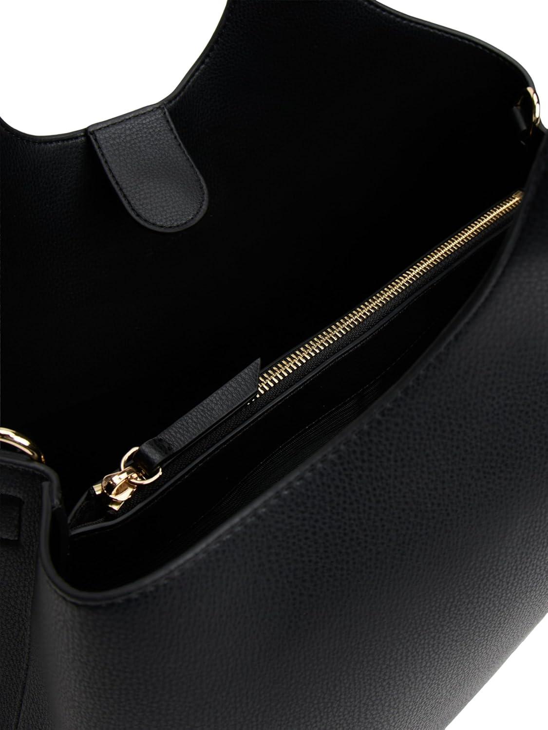 imageTommy Hilfiger Womens Large Logo Satchel Bag With Removable Crossbody StrapBlack