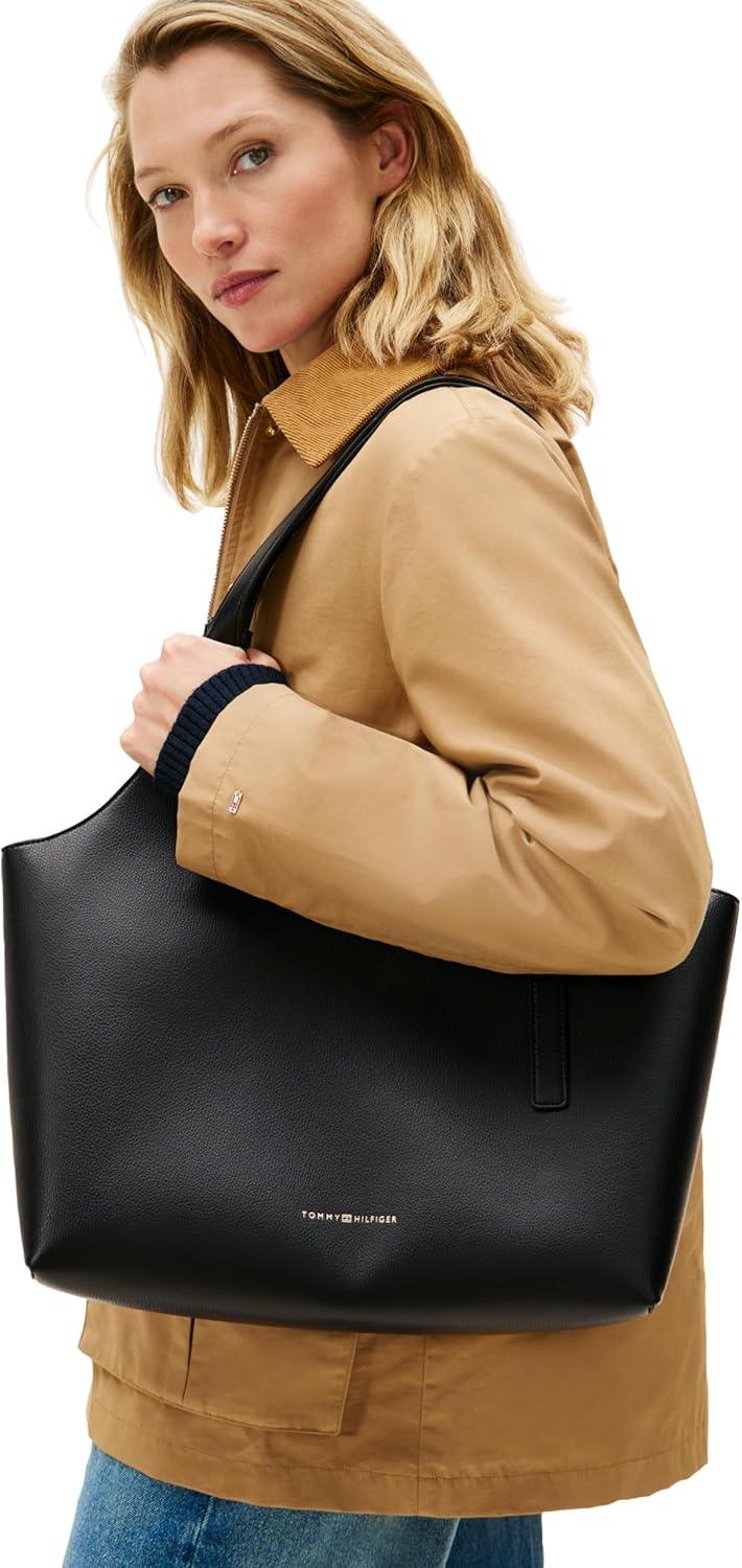 imageTommy Hilfiger Womens Logo Large Tote Bag With Adjustable StrapBlack