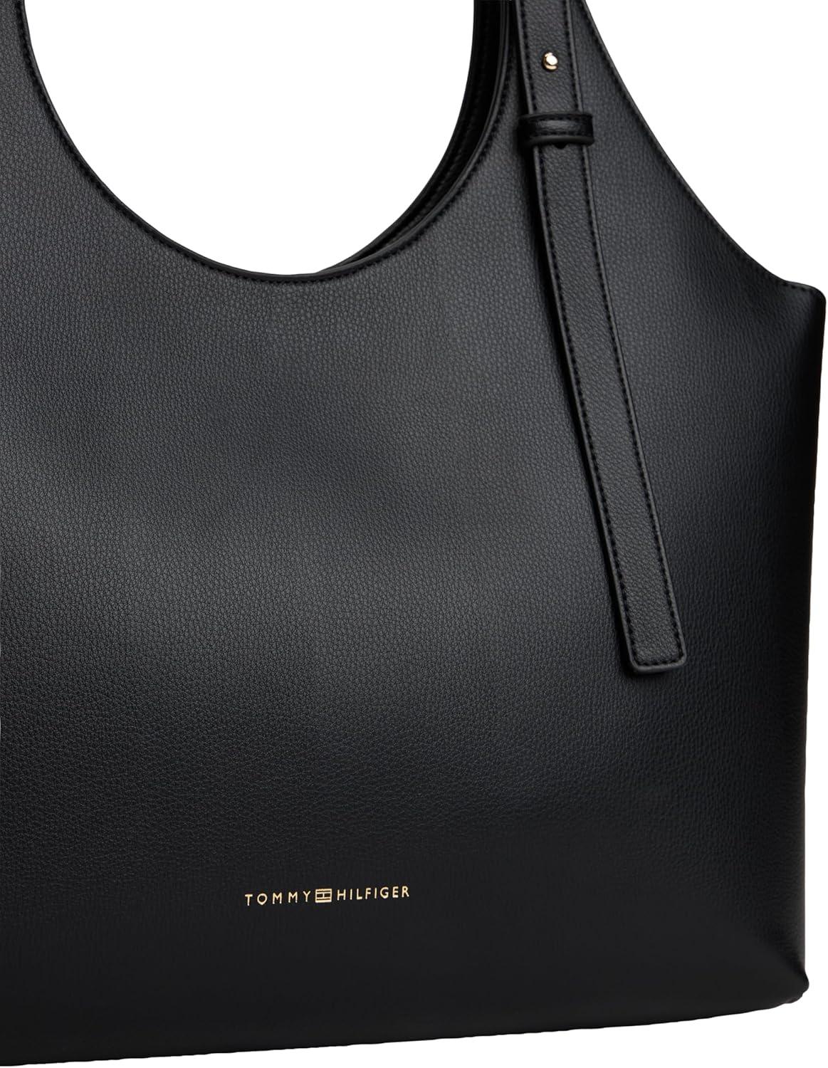 imageTommy Hilfiger Womens Logo Large Tote Bag With Adjustable StrapBlack