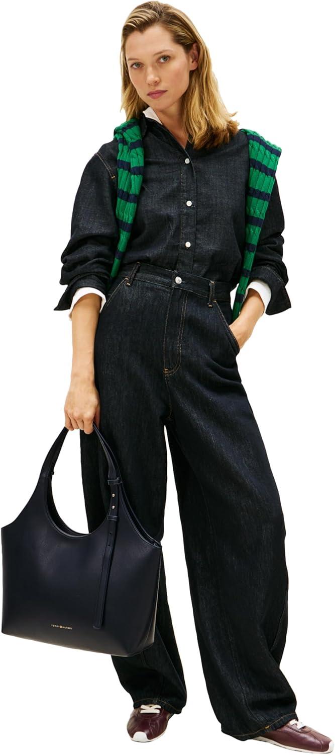 imageTommy Hilfiger Womens Logo Large Tote Bag With Adjustable StrapSpace Blue