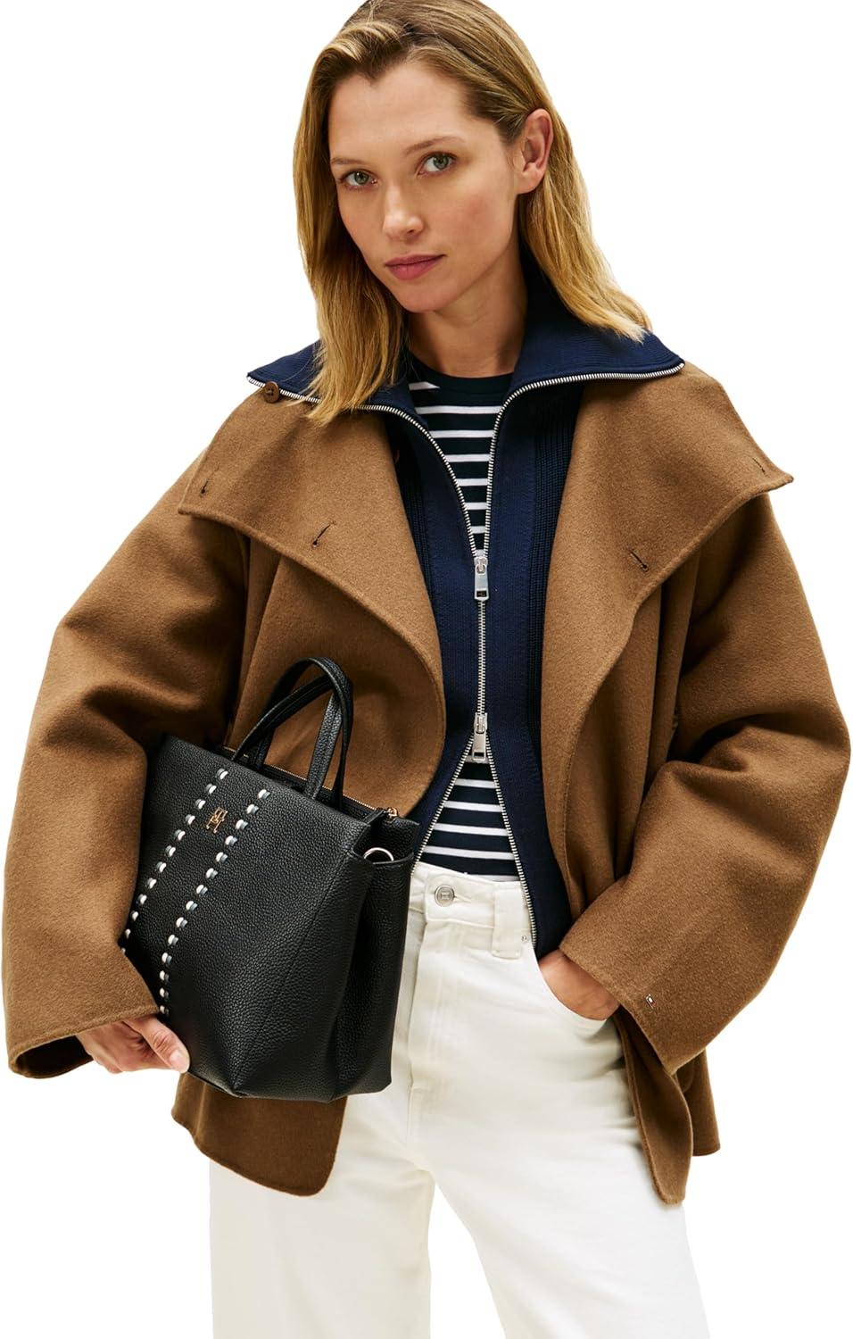 imageTommy Hilfiger womens Large Timeless Satchel Bag With Removable Crossbody StrapBlack