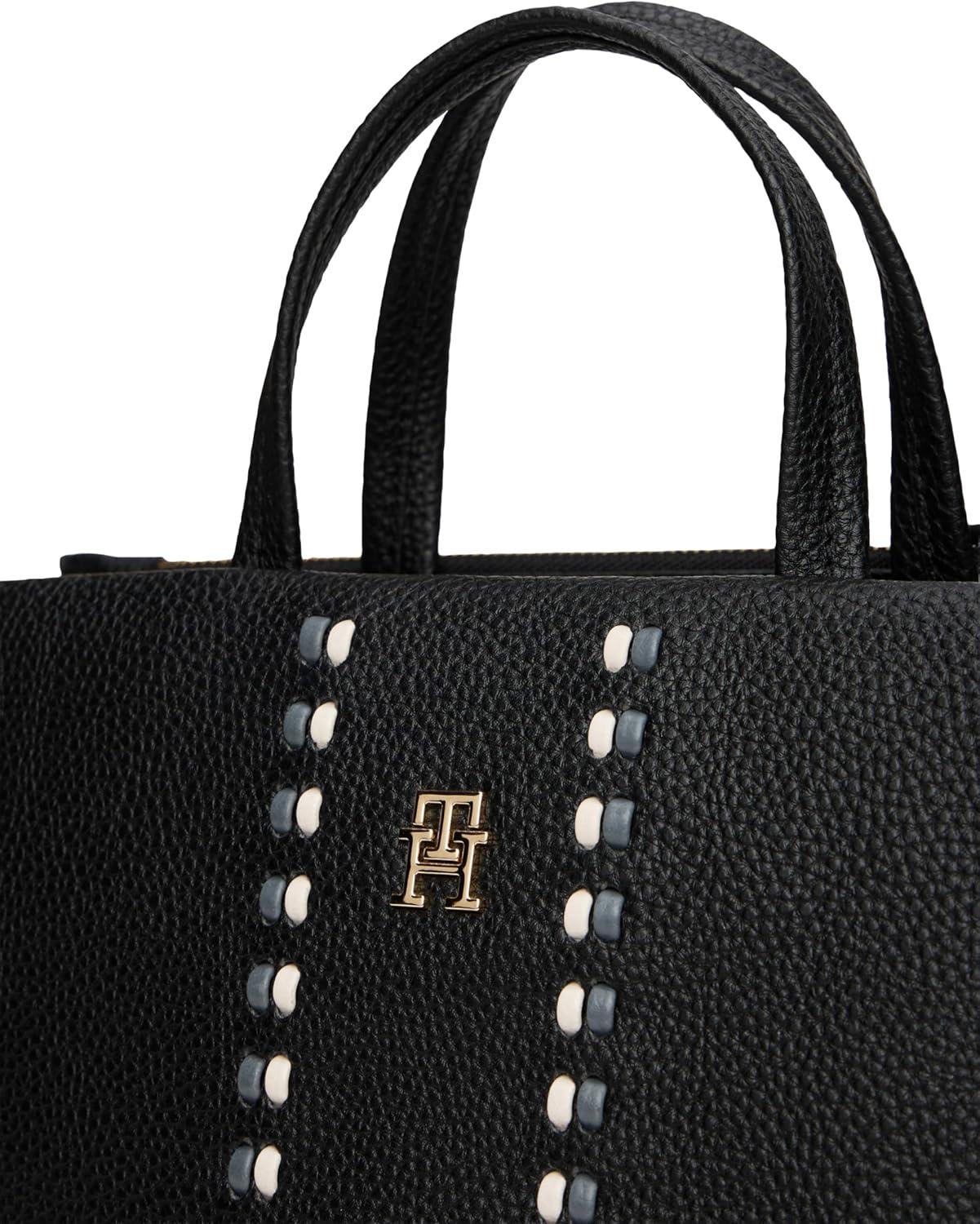 imageTommy Hilfiger womens Large Timeless Satchel Bag With Removable Crossbody StrapBlack