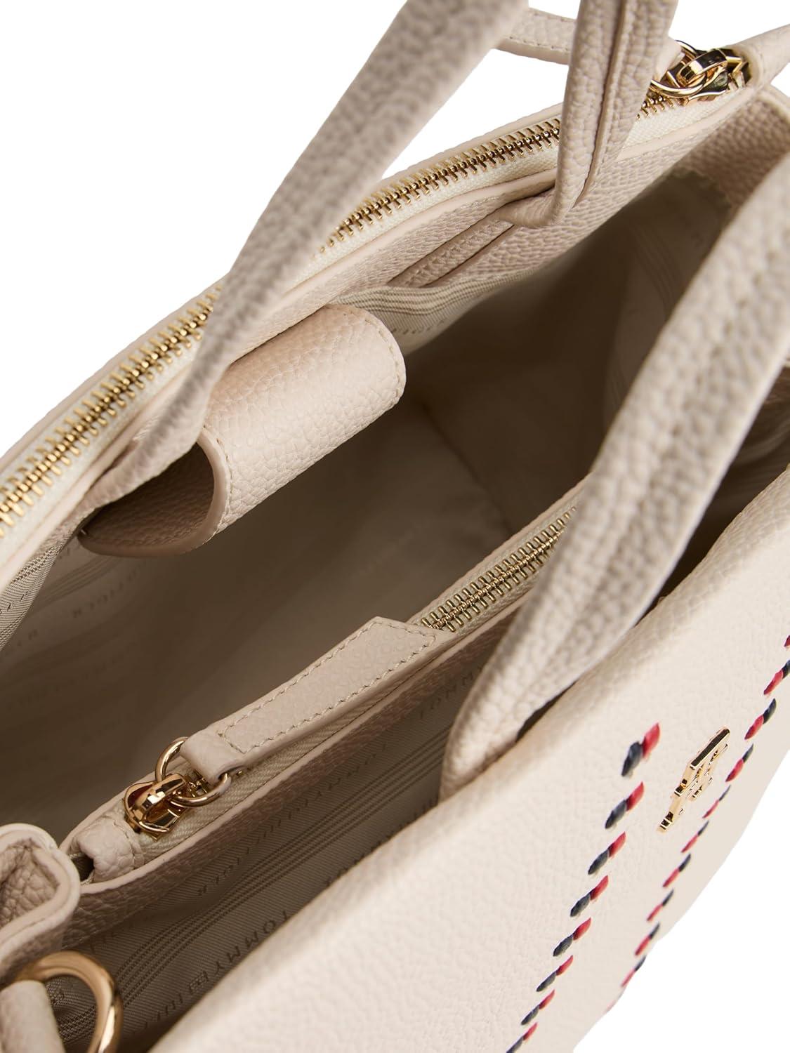 imageTommy Hilfiger womens Large Timeless Satchel Bag With Removable Crossbody StrapSoft Cream