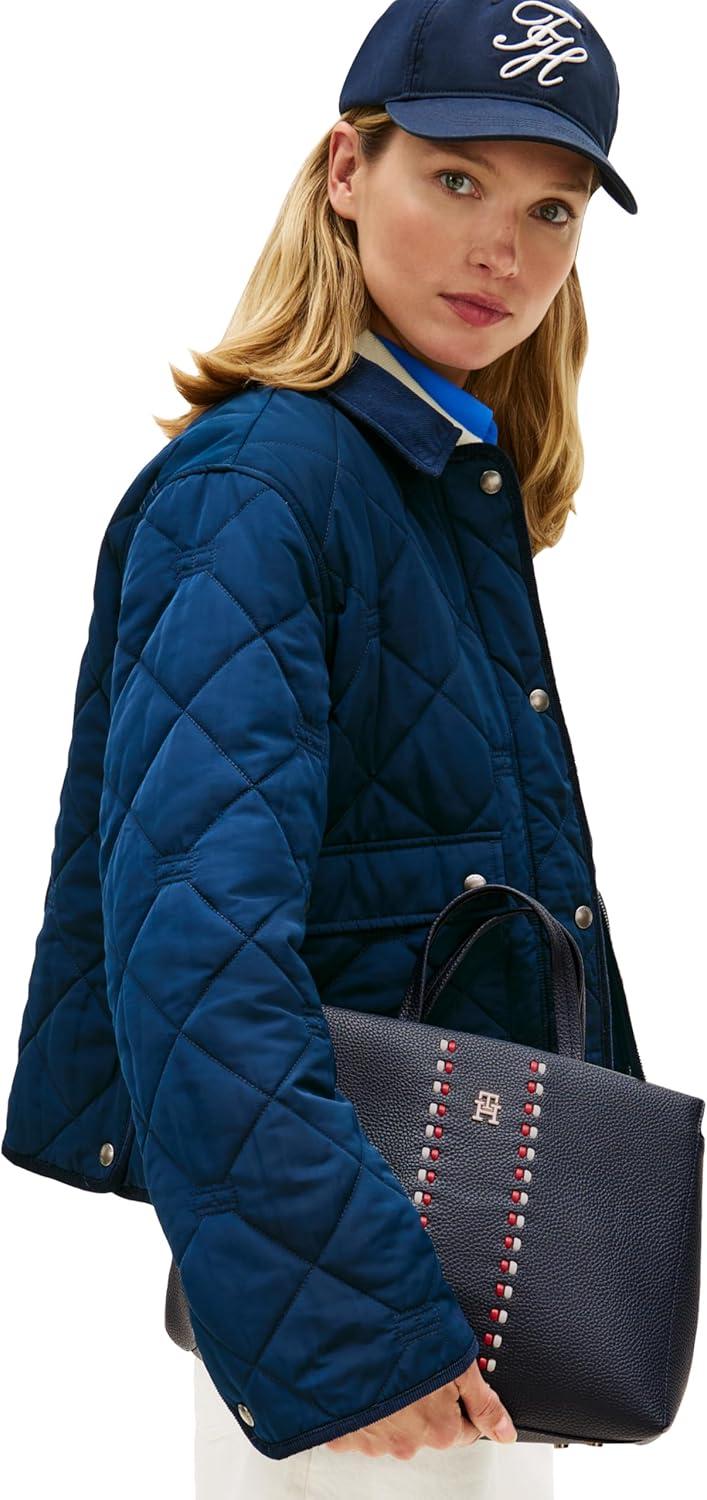 imageTommy Hilfiger womens Large Timeless Satchel Bag With Removable Crossbody StrapSpace Blue
