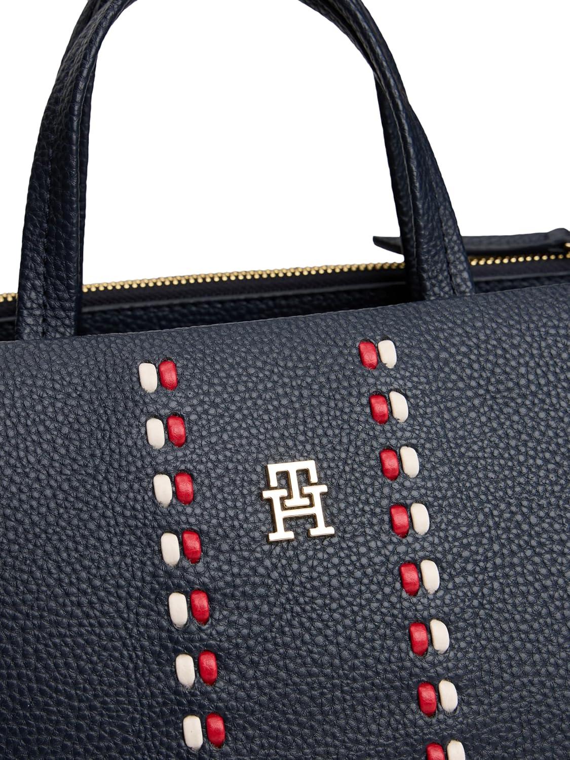 imageTommy Hilfiger womens Large Timeless Satchel Bag With Removable Crossbody StrapSpace Blue