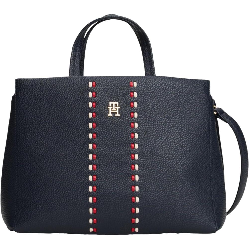 imageTommy Hilfiger womens Large Timeless Satchel Bag With Removable Crossbody StrapSpace Blue