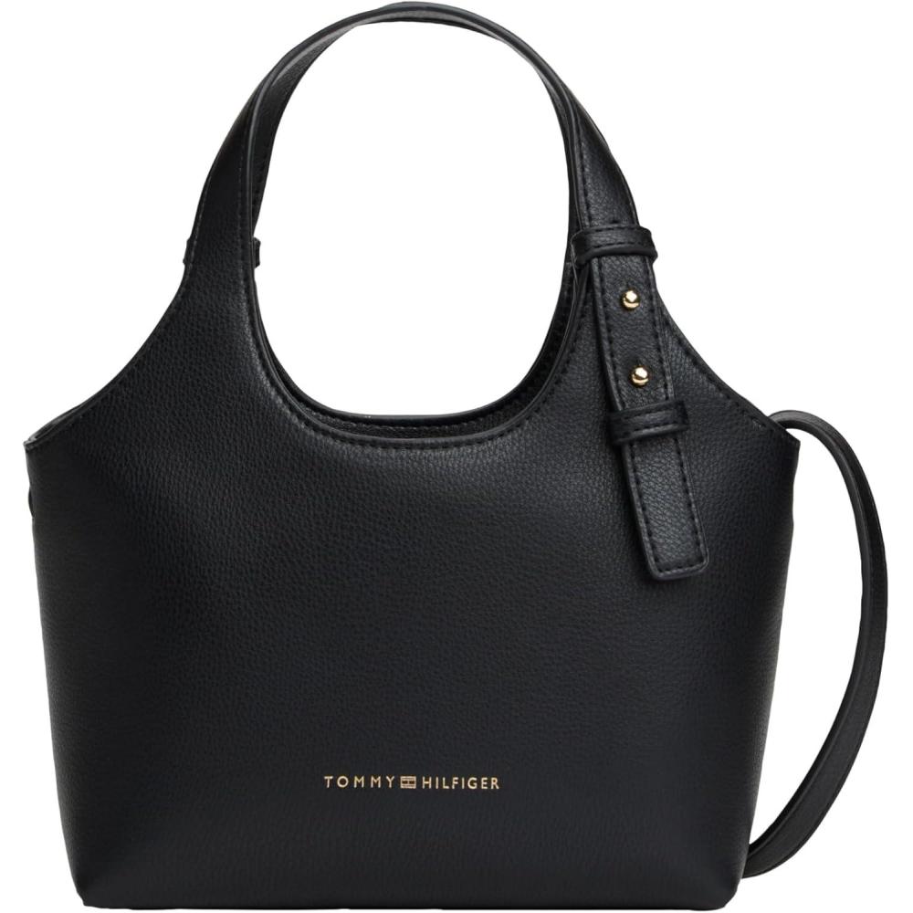 imageTommy Hilfiger womens Logo Mini Tote Bag With Removable Crossbody StrapBlack