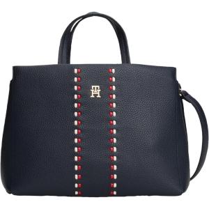 Tommy Hilfiger womens Large Timeless Satchel Bag With Removable Crossbody Strap(Space Blue)