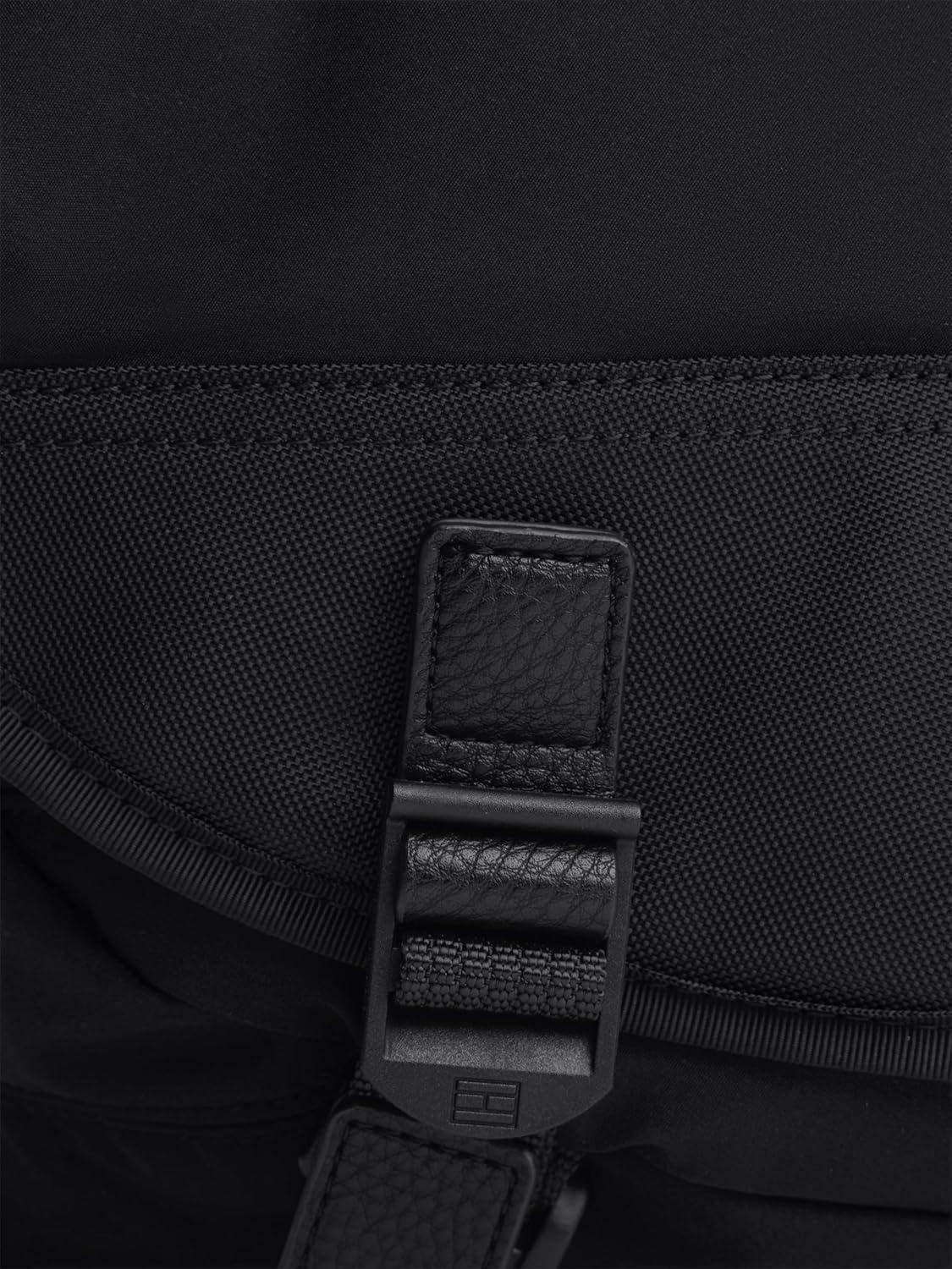 imageTommy Hilfiger mens Lightweight Messenger Laptop Bag With Buckle and Adjustable StrapBlack